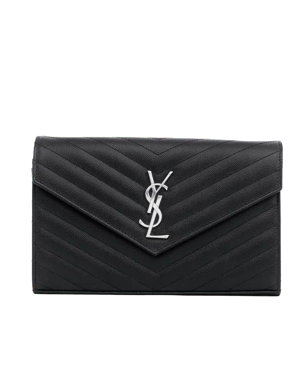 BA259480 YSL WOC 9.5 BLACK CHEVRON SHW GUE 377828 1119 2020 05633