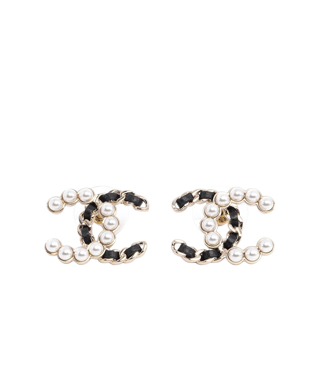 BA259516 NEW CHANEL EARRING CC LOGO 2 CM BLACK PEARL GHW 06062