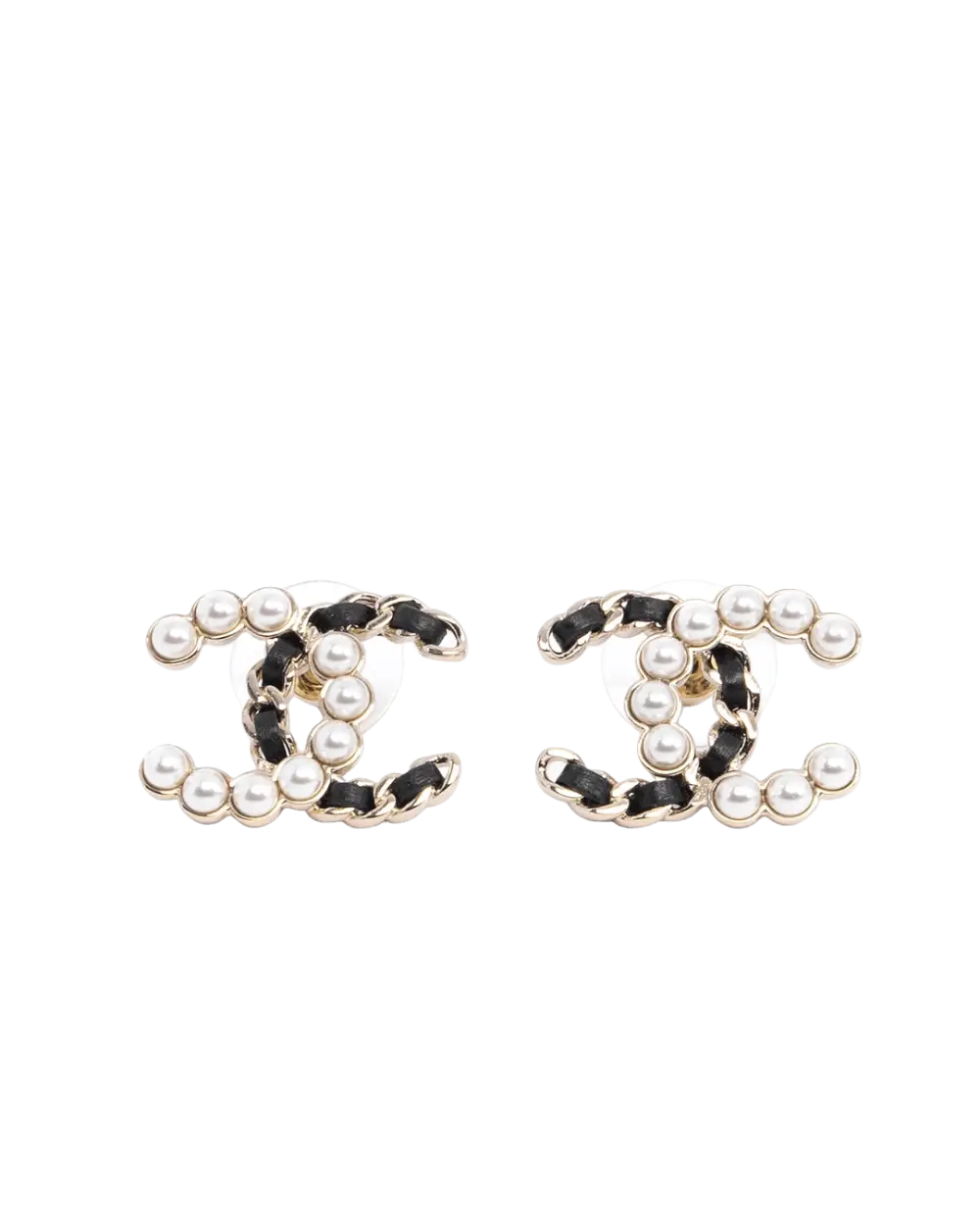 BA259516 NEW CHANEL EARRING CC LOGO 2 CM BLACK PEARL GHW 06062