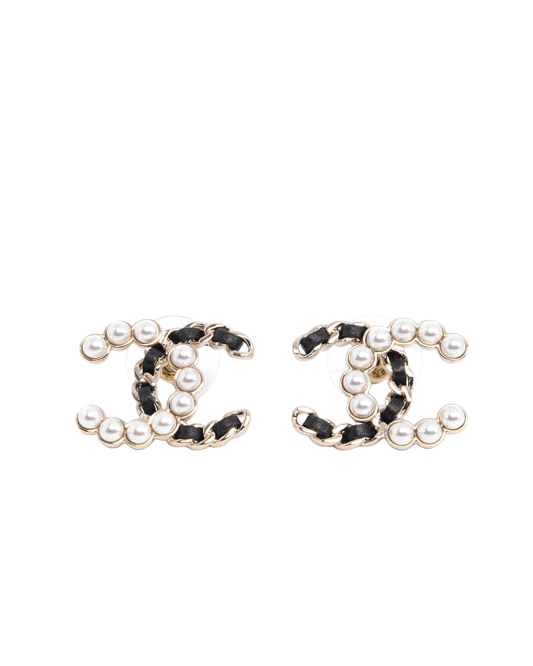 BA259516 NEW CHANEL EARRING CC LOGO 2 CM BLACK PEARL GHW 06062