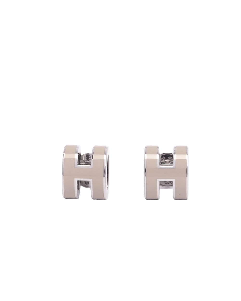 BA259541 NEW HERMES H POP EARRINGS MINI MARRON SHW GD 12 14 06125