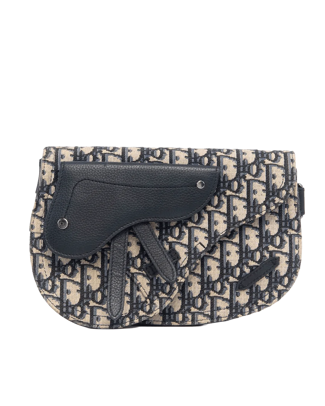 BA259555 DIOR SADDLE POUCH BLUE NAVY OBLIQUE JACUARD SHW 16 BO 0252 05795