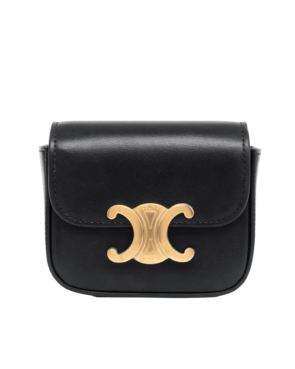 BA259611 CELINE TRIOMPHE MINI BLACK CALF GHW FG 2292 05717