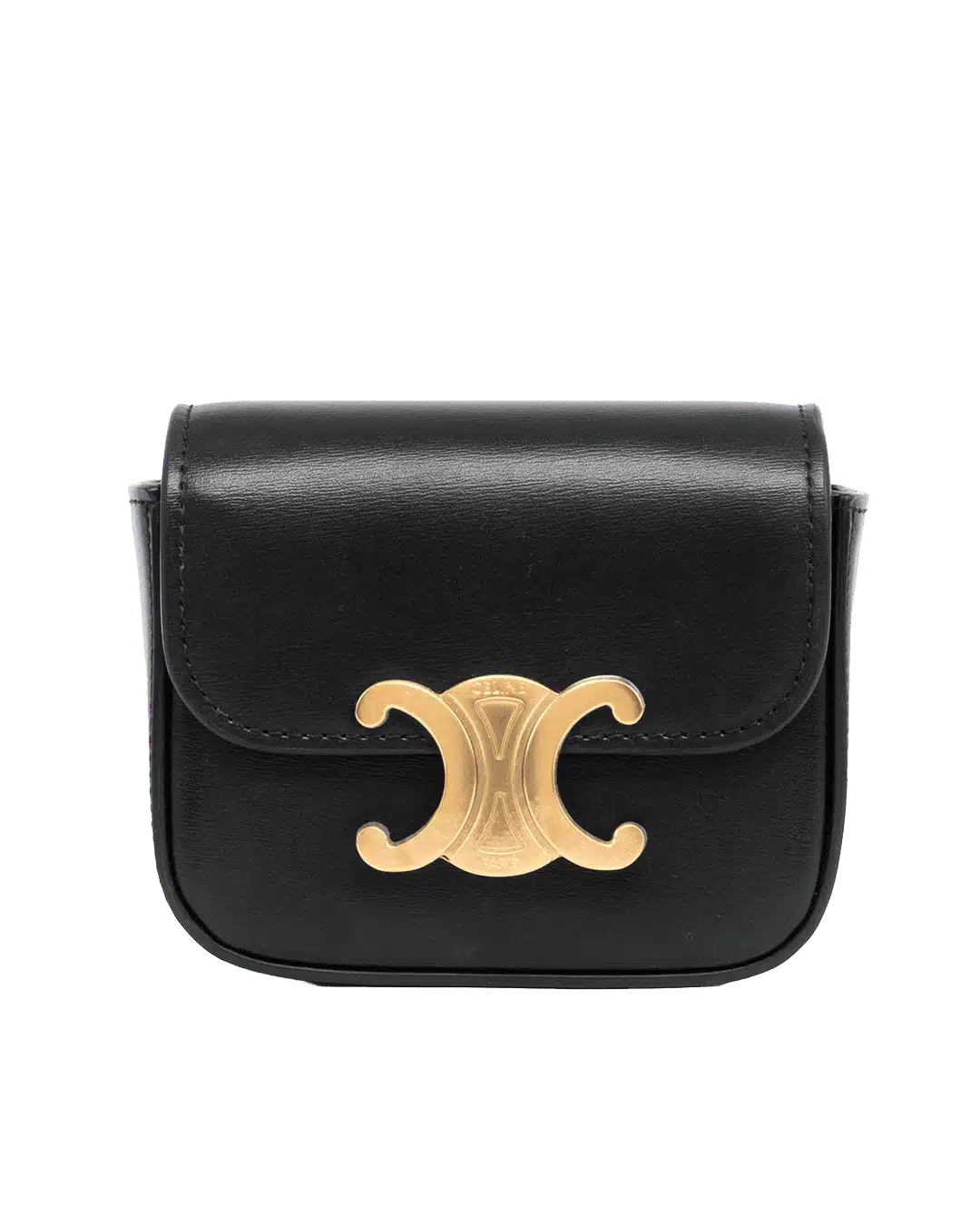 BA259611 CELINE TRIOMPHE MINI BLACK CALF GHW FG 2292 05717