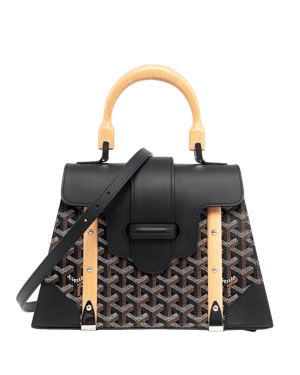 BA260004 GOYARD SAIGON PM BLACK CANVAS SHW LAR 120181 05613