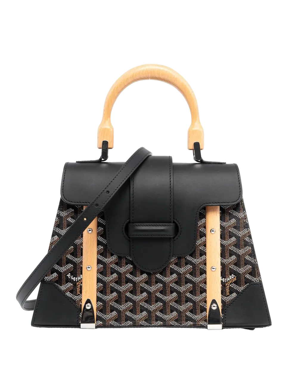 BA260004 GOYARD SAIGON PM BLACK CANVAS SHW LAR 120181 05613