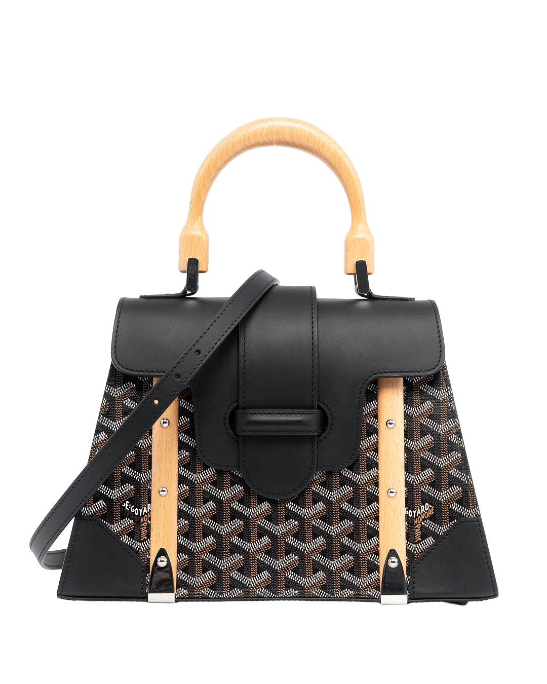 BA260004 GOYARD SAIGON PM BLACK CANVAS SHW LAR 120181 05613