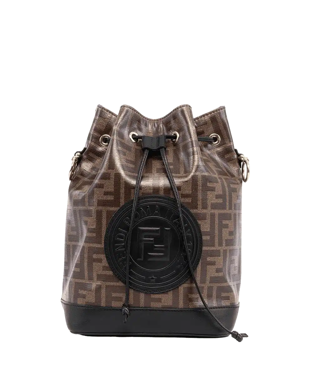 BA260031 FENDI MON TRESOR BUCKET BROWN BLACK CALF GHW result