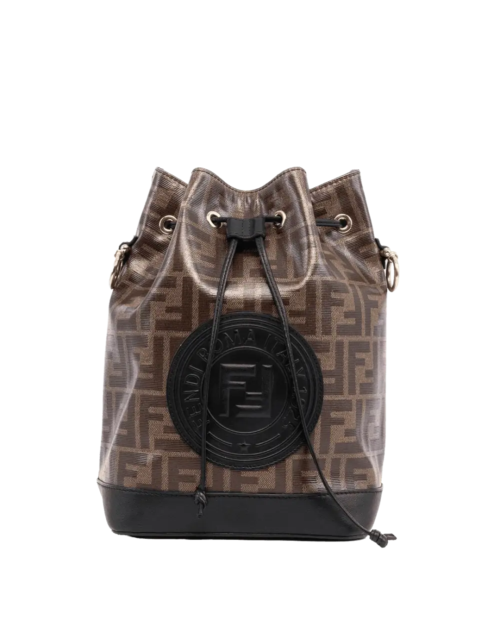 BA260031 FENDI MON TRESOR BUCKET BROWN BLACK CALF GHW result