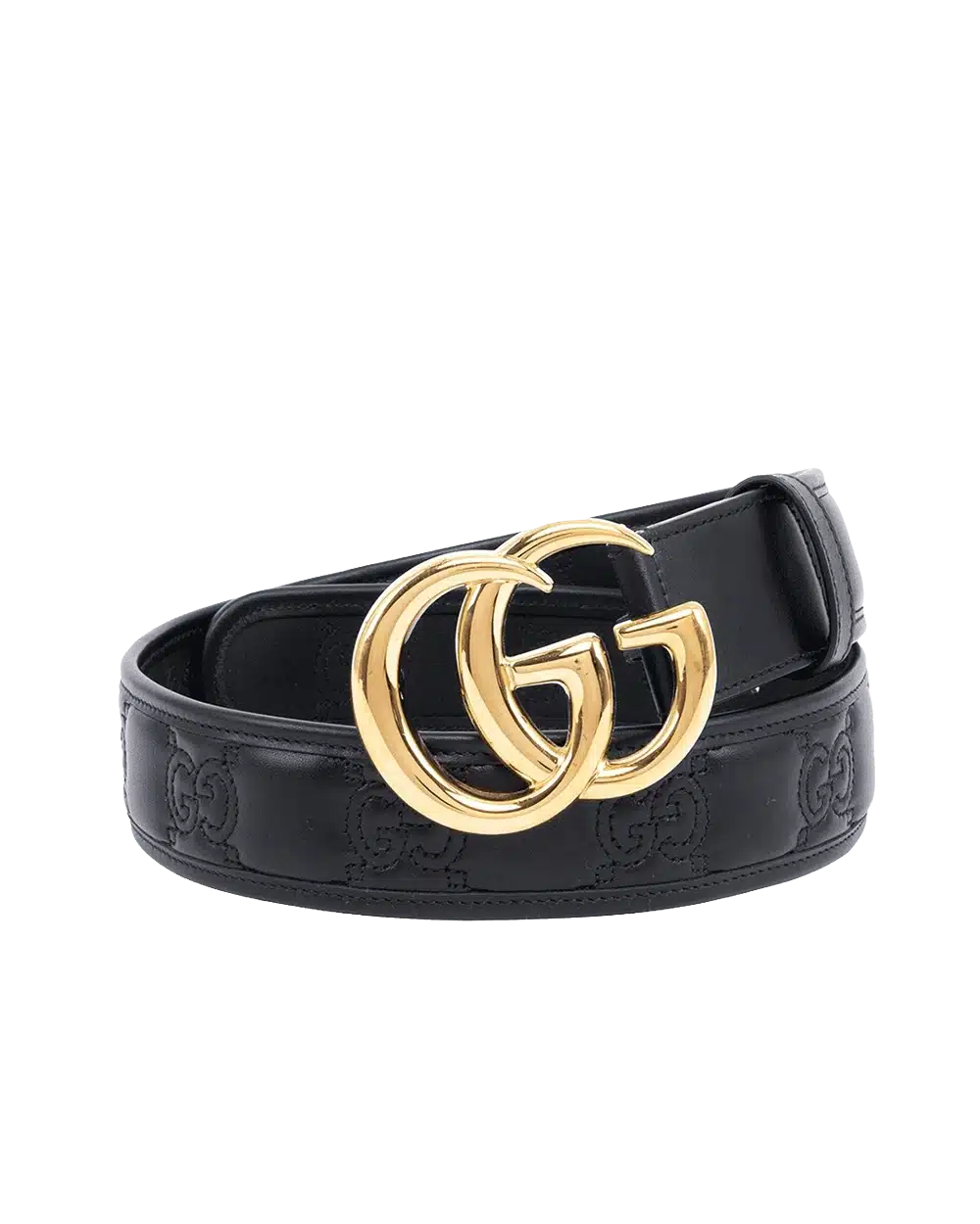 BA260047 GUCCI BELT 4 CM 75 BLACK CALF GHW 400893 UM810 result