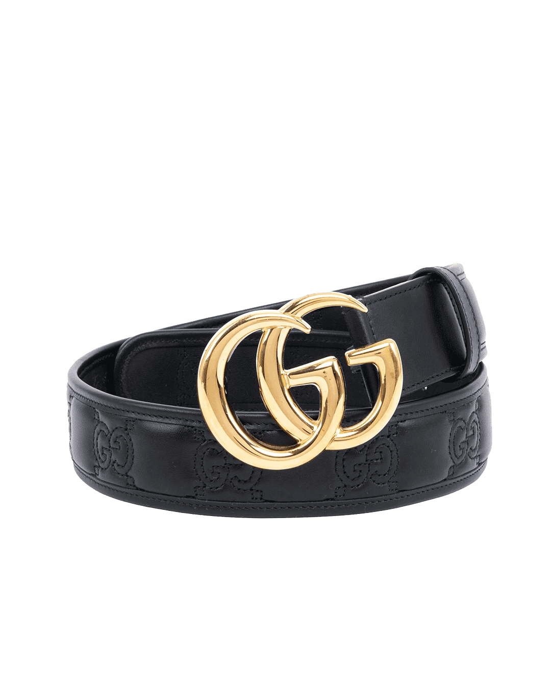 BA260047 GUCCI BELT 4 CM 75 BLACK CALF GHW 400893 UM810 result