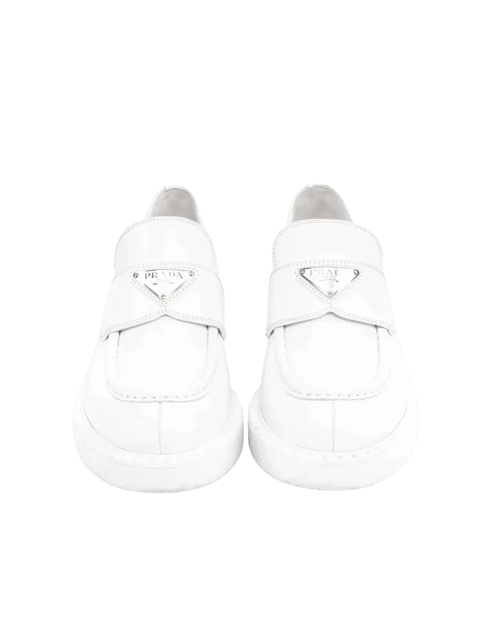BA260048 PRADA LOAFERS 38 WHITE LEATHER SHW result