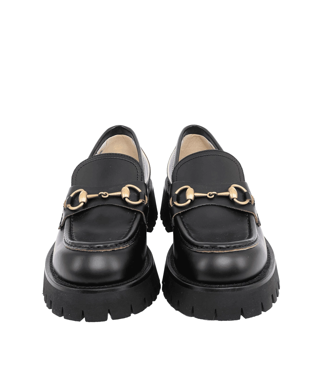 BA260049 GUCCI CHUNKY LOAFERS 38 BLACK CALF GHW 577236 048 result