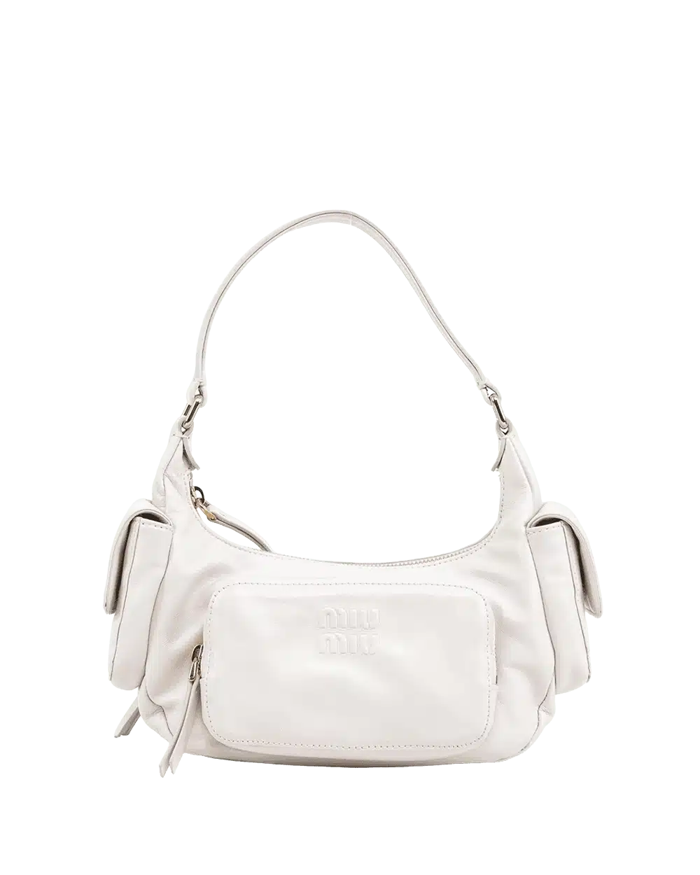 BA260052 MIU MIU POCKET NAPPA WHITE NYLON GHW MICROCHIP result