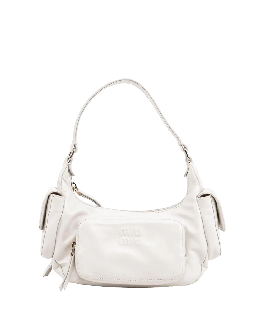 BA260052 MIU MIU POCKET NAPPA WHITE NYLON GHW MICROCHIP result