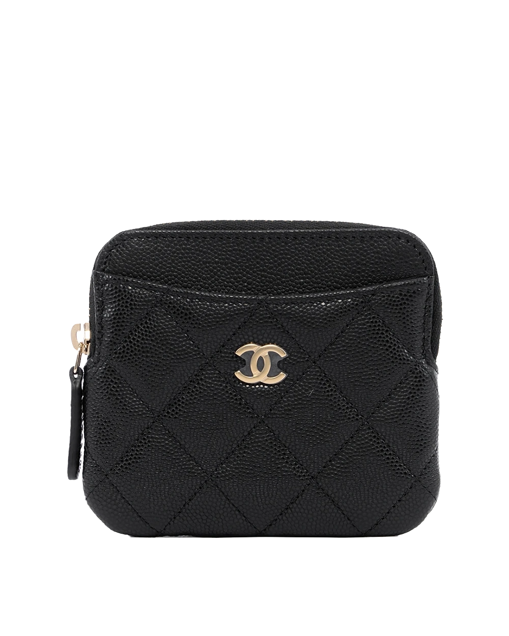 BA260297 NEW CHANEL CLASSIC ZIPPED COIN PURSE SHORT BLACK CAVIAR GHW UCA8A282
