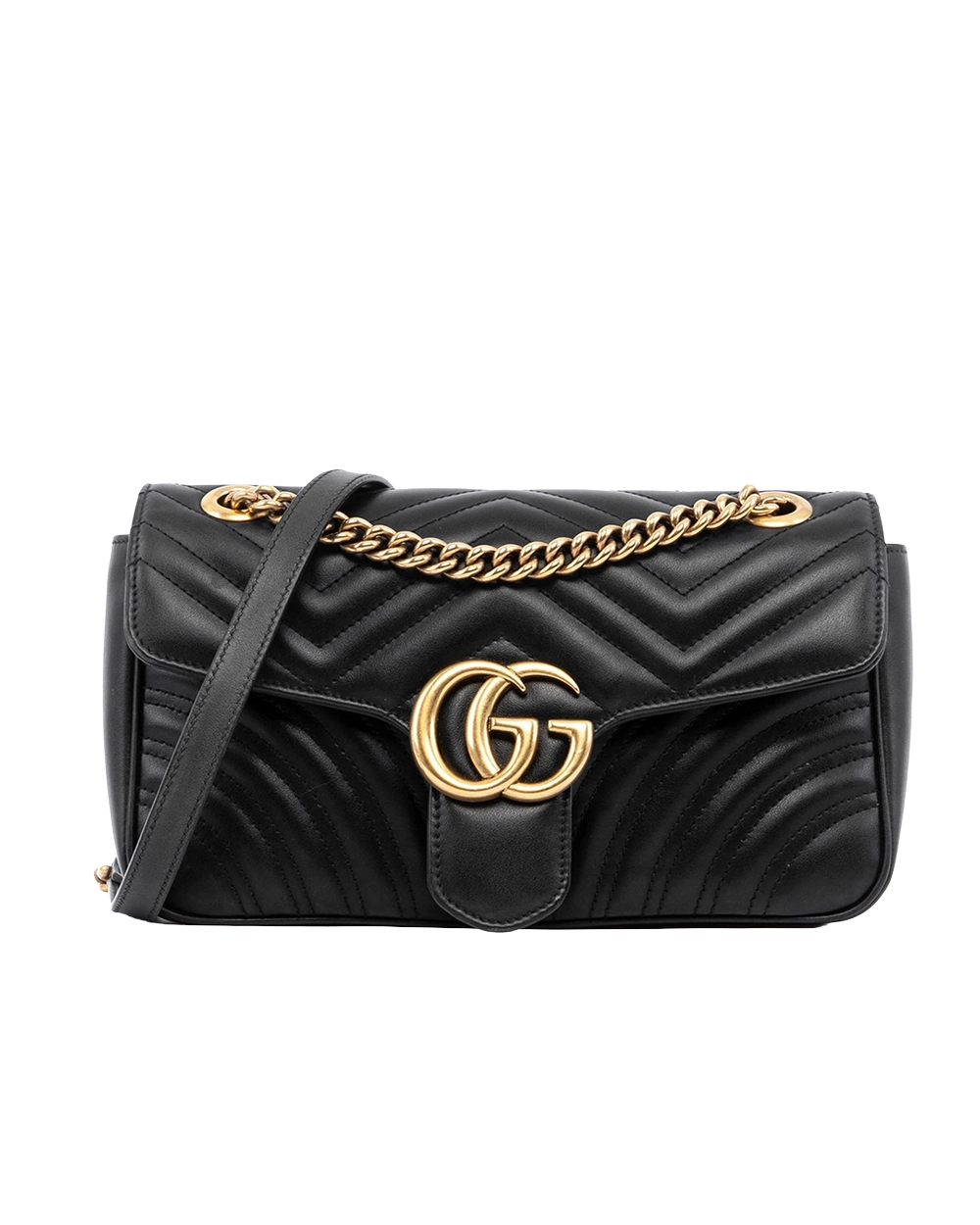 BA260316 GUCCI MARMONT 26 BLACK CALF GHW 443497 525040 result