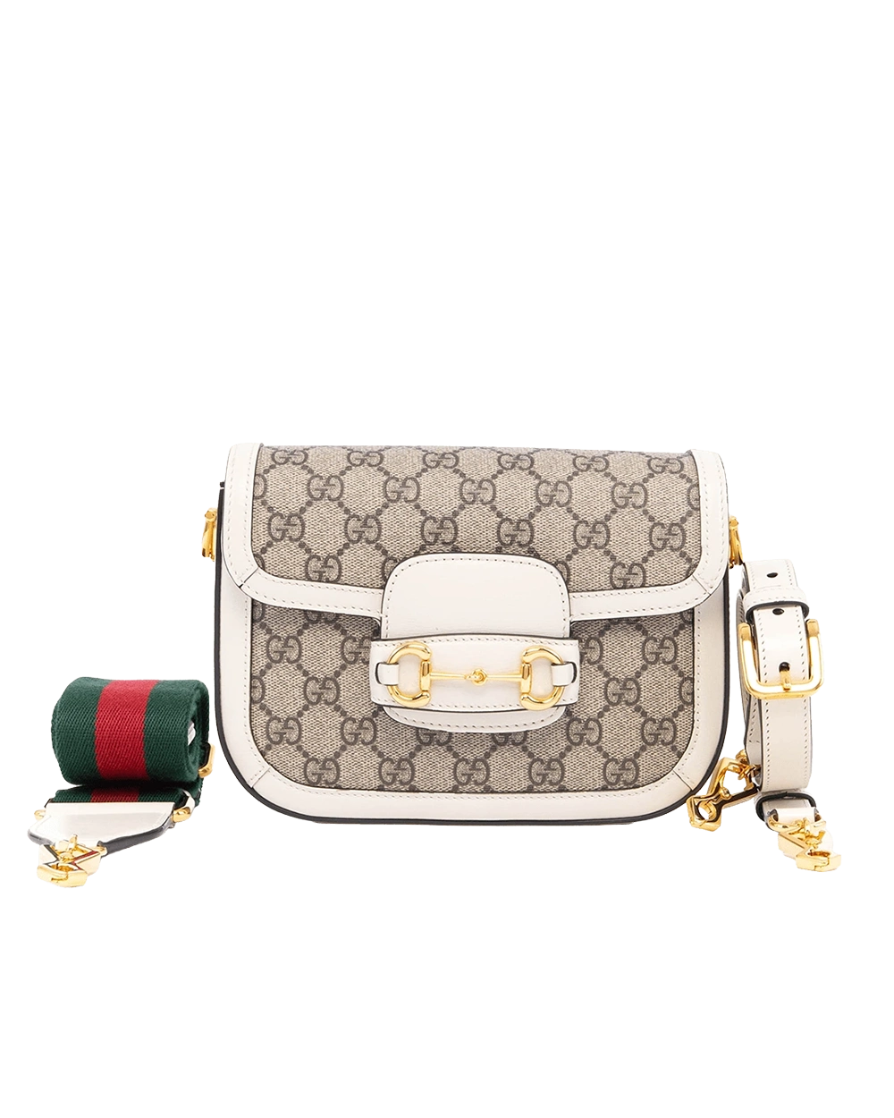 BA260323 GUCCI HORSEBIT 1955 MINI WHITE GG MONOGRAM CANVAS GHW 658574 498879