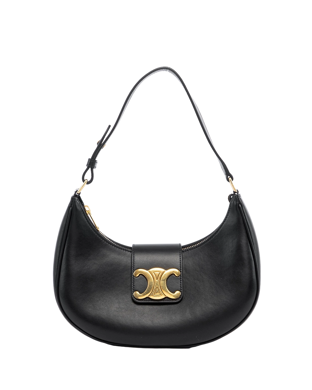 BA260412 CELINE AVA TRIOMPHE MEDIUM BLACK CALF GHW W LM 3293