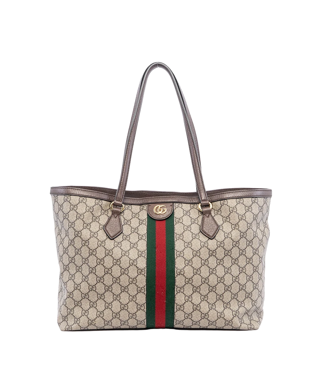 BA260444 GUCCI OPHIDIA TOTE MEDIUM BROWN RED GREEN GG MONOGRAM CANVAS GHW 631685 525040 result