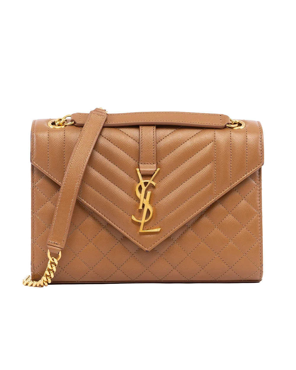 BA260486 YSL ENVELOPE MEDIUM BROWN CHEVRON GHW MAL 600185 0721 result