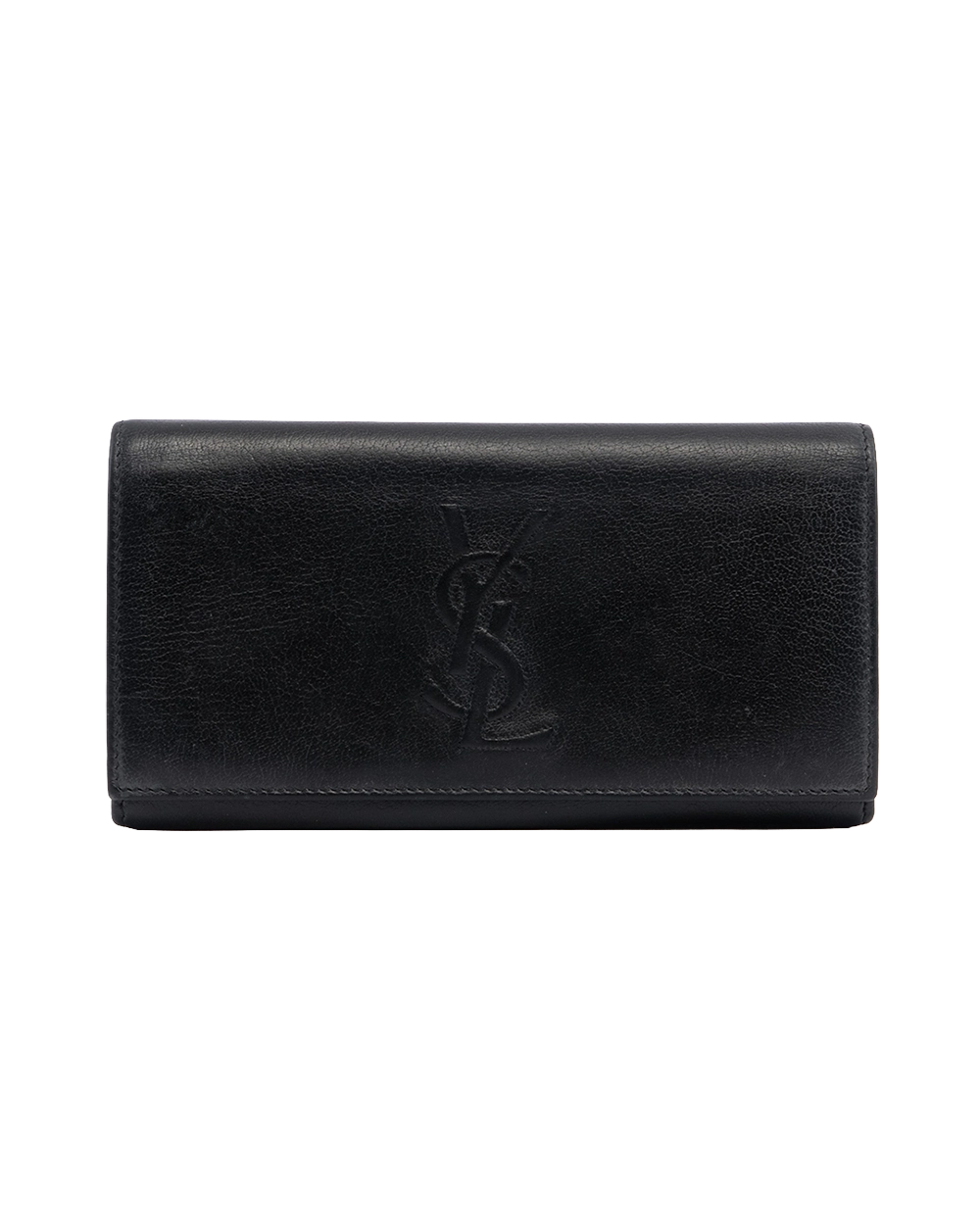 BA260586 YSL BELL DE JOUR WALLET LONG BLACK CALF GHW