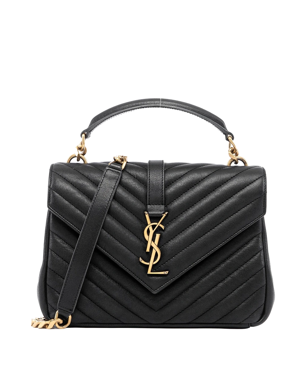 BA260623 YSL COLLEGE MEDIUM BLACK CALF GHW GUC487213 1018