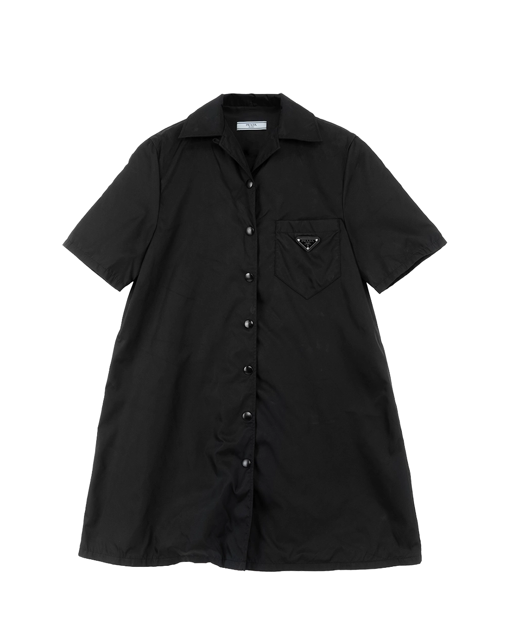 BA260625 PRADA SHORT SLEEVED DRESSES WOMEN S 36 BLACK NYLON SHW
