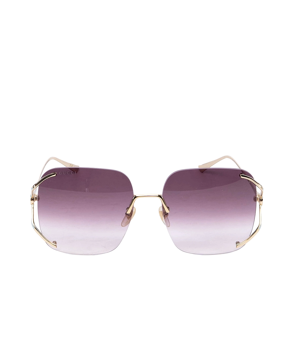 BA260630 GUCCI GG0646S SQUARE FRAME SUNGLASSES BROWN TEA GHW TOVN059890