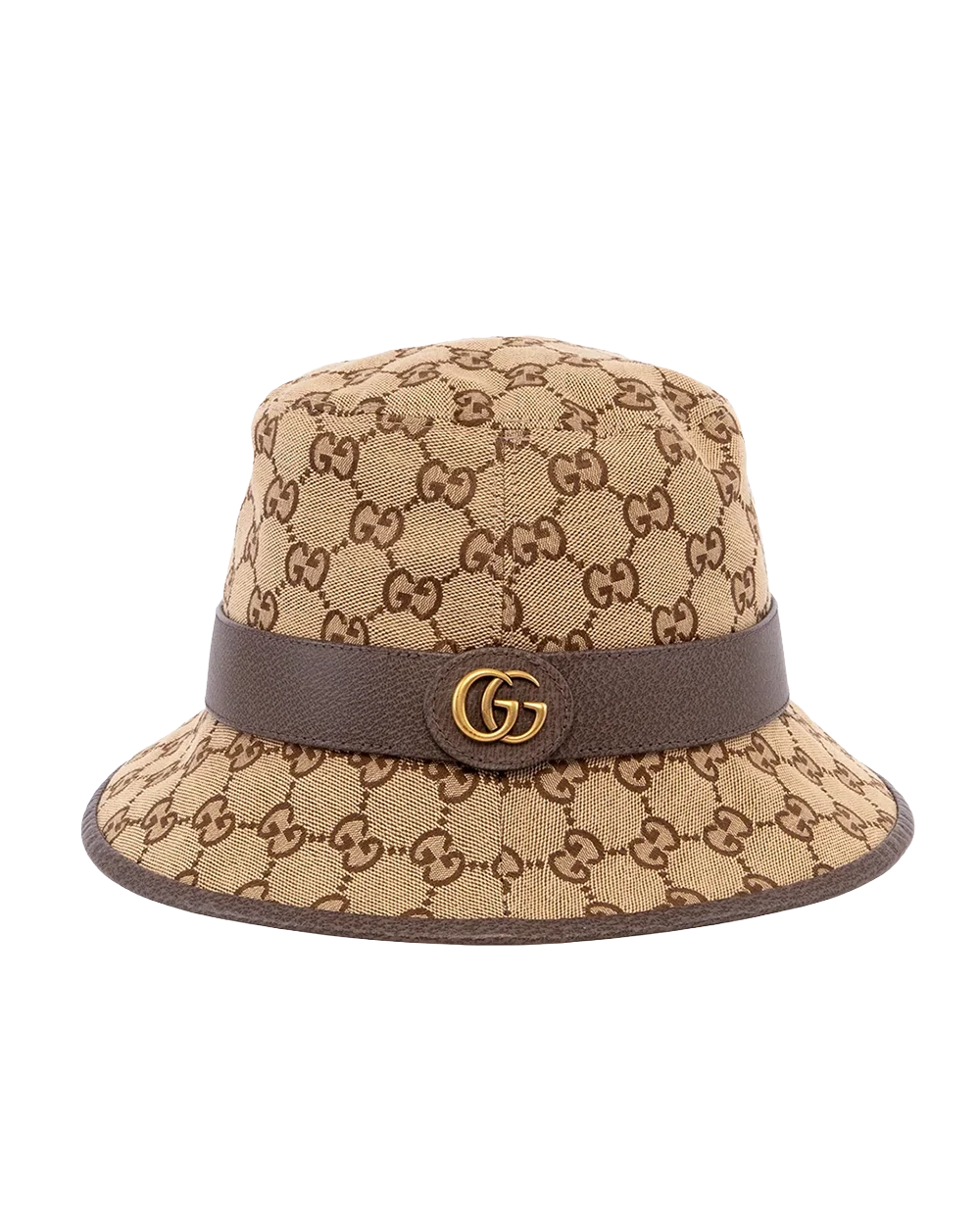 BA260699 GUCCI BUCKET HAT BROWN M GG CANVAS GHW
