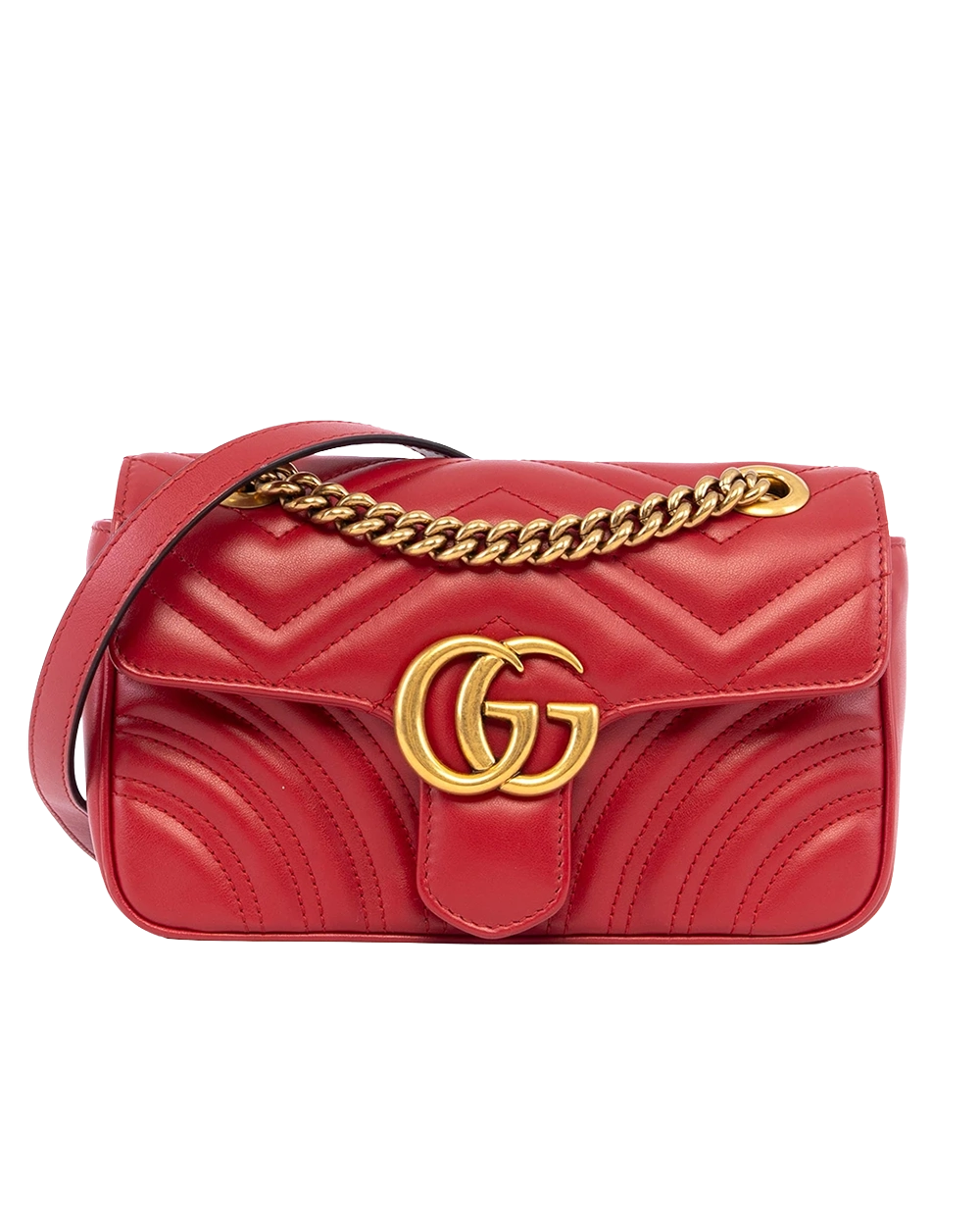 BA260700 GUCCI GG MARMONT 22 RED CALF GHW 446744 493075