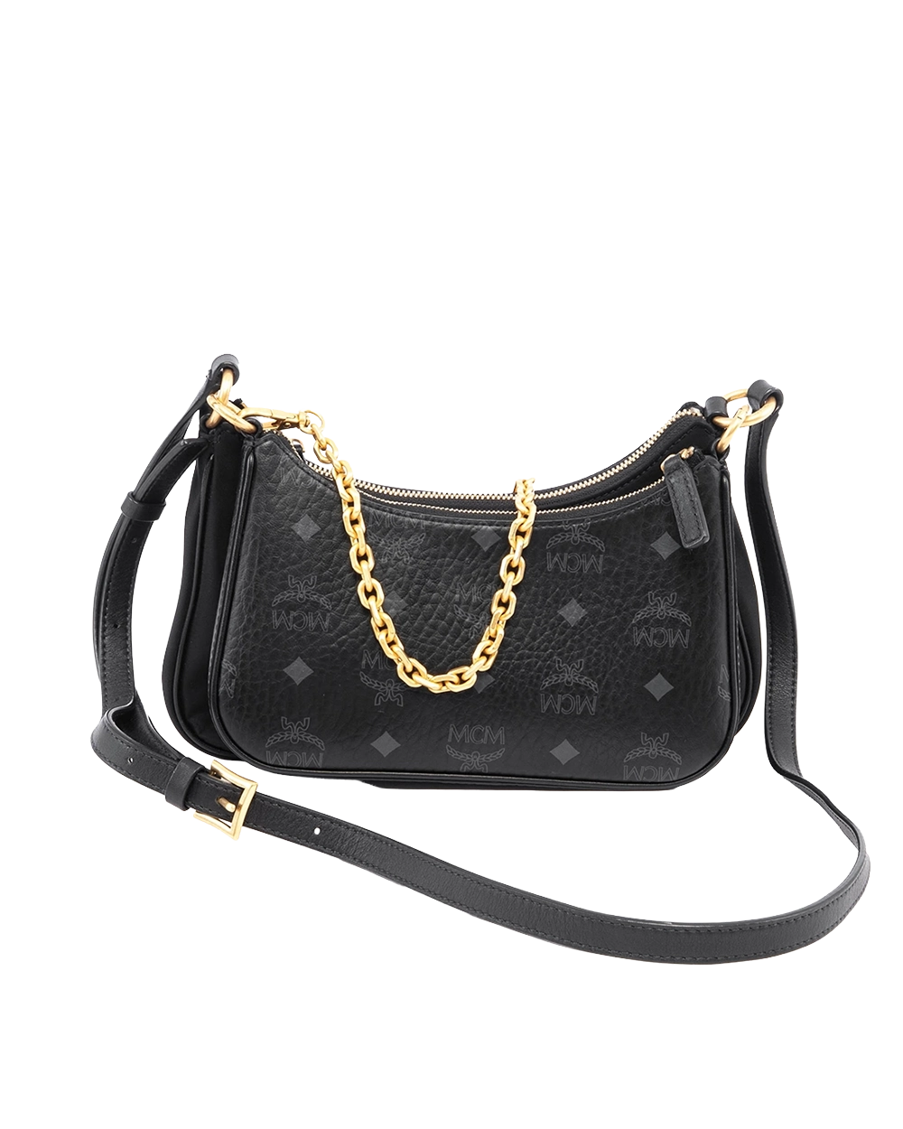 BA260765 MCM AREN DUO HOBO BLACK CALF GHW MWHFSTA10BK001