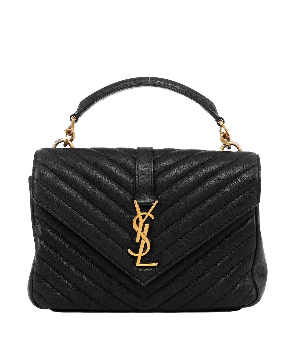 BA260766 YSL COLLEGE MEDIUM BLACK CALF GHW TCT 600279 0321