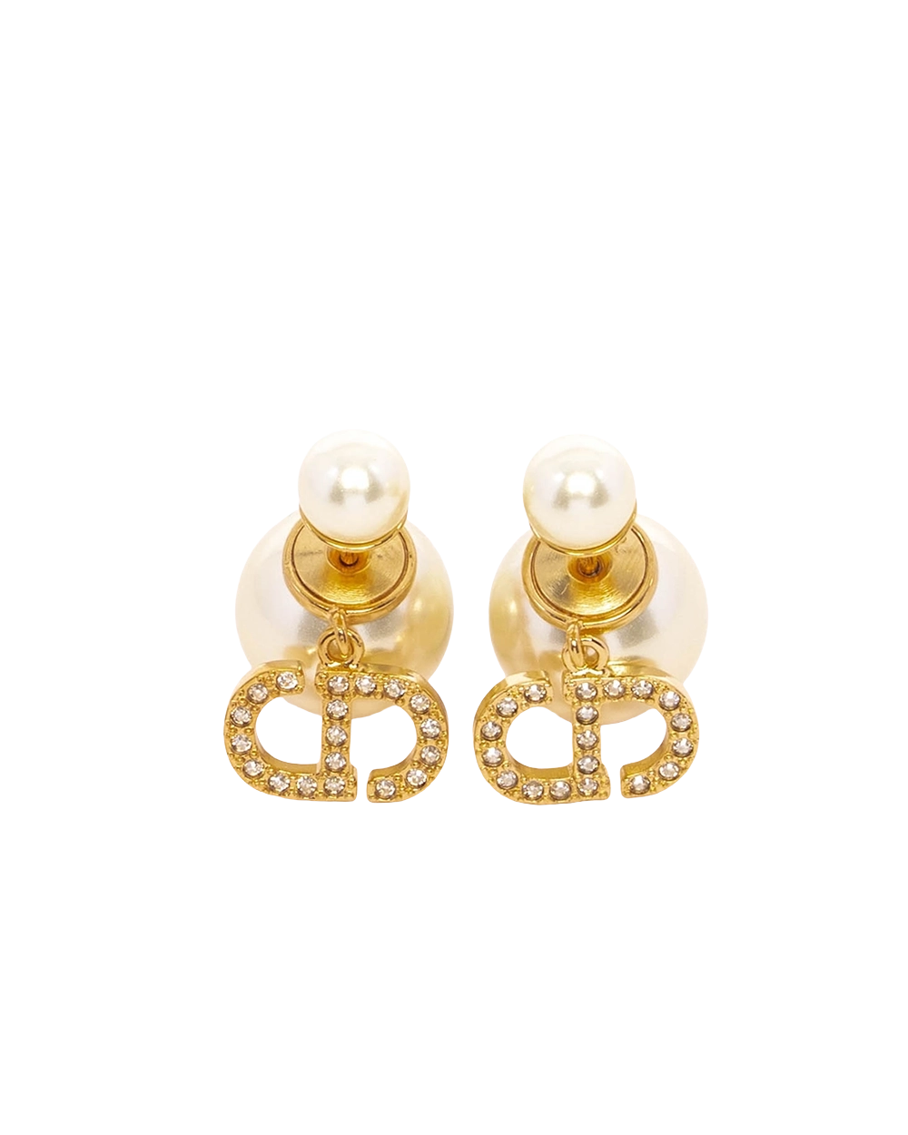 BA260797 NEW DIOR TRIBALES EARRING CRYSTAL PEARL GHW