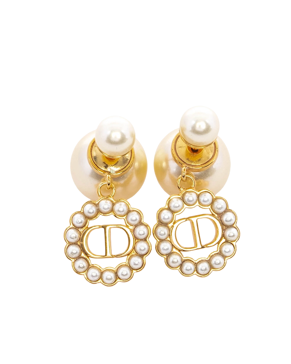 BA260886 NEW DIOR TRIBALES EARRING PEARL GHW