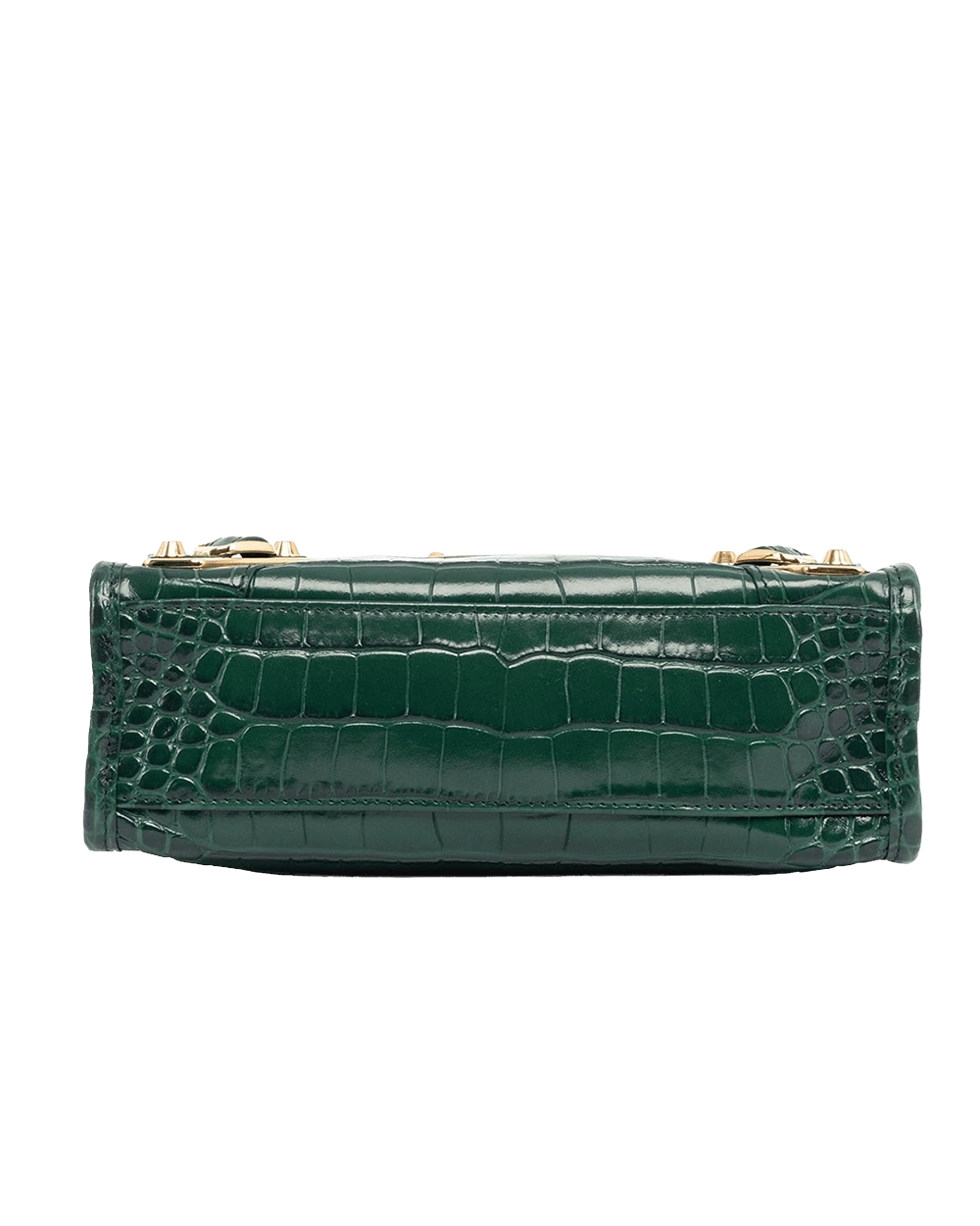 BALENCIAGA CITY GREEN CROC EMBOSSED GHW 390160 3021 O 528147 07510