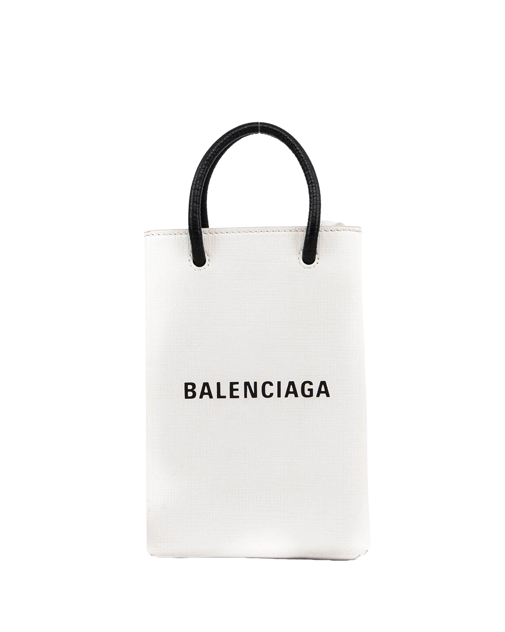 BALENCIAGA SHOPPING PHONE TOTE XS WHITE CANVAS SHW 593826 9000 W 002123 05230
