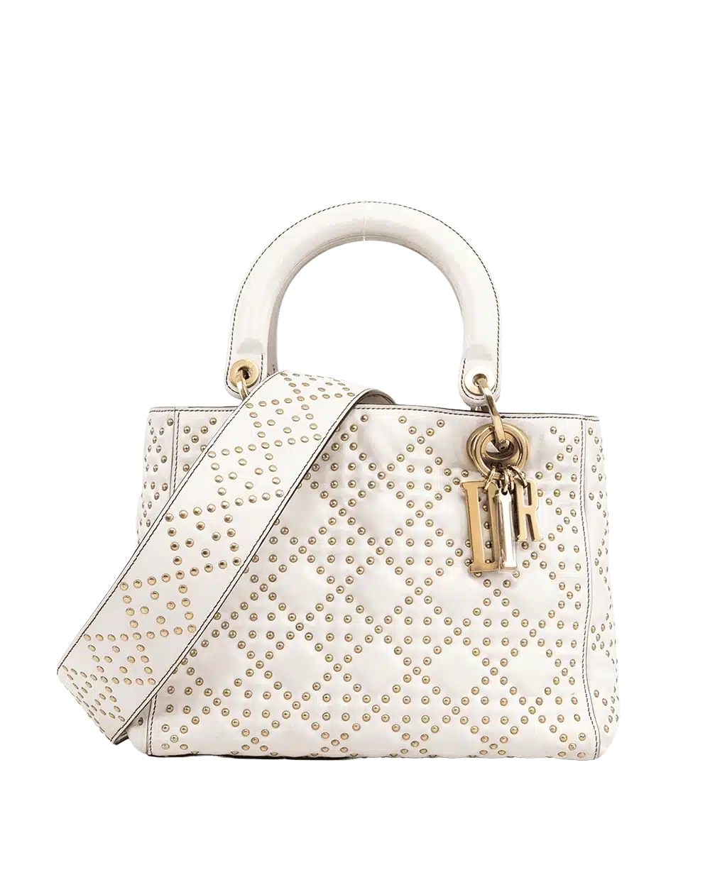 BB259586 DIOR LADY STUDDED MEDIUM WHITE LAMB GHW 09 BO 0137 result