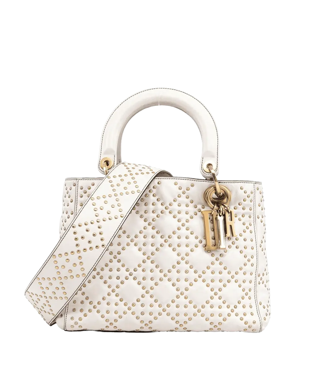 BB259586 DIOR LADY STUDDED MEDIUM WHITE LAMB GHW 09 BO 0137 result