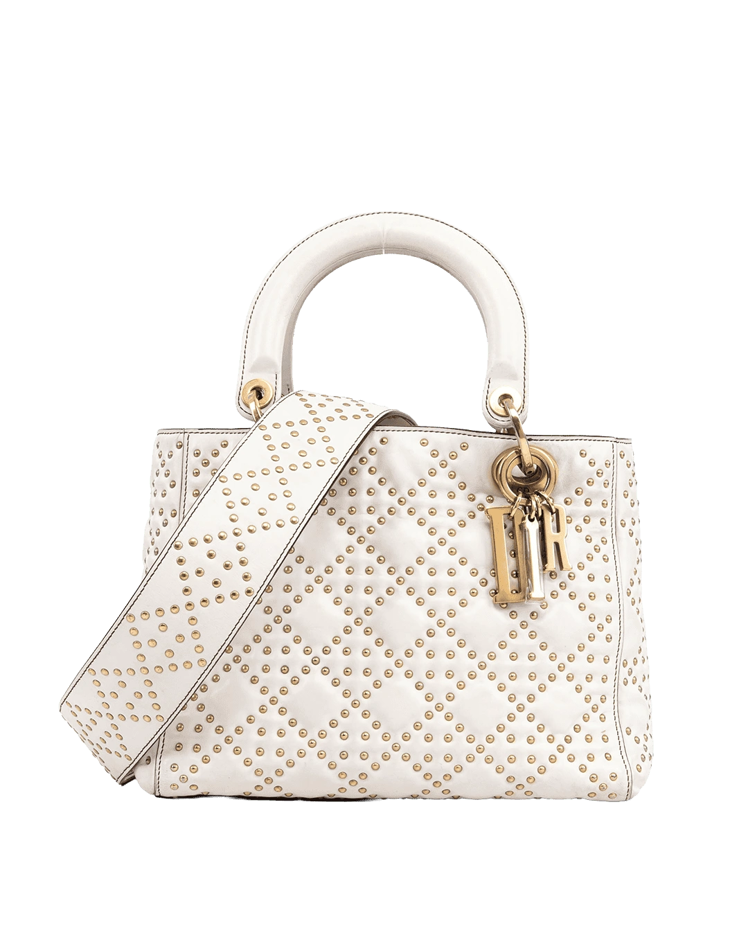 BB259586 DIOR LADY STUDDED MEDIUM WHITE LAMB GHW 09 BO 0137 result