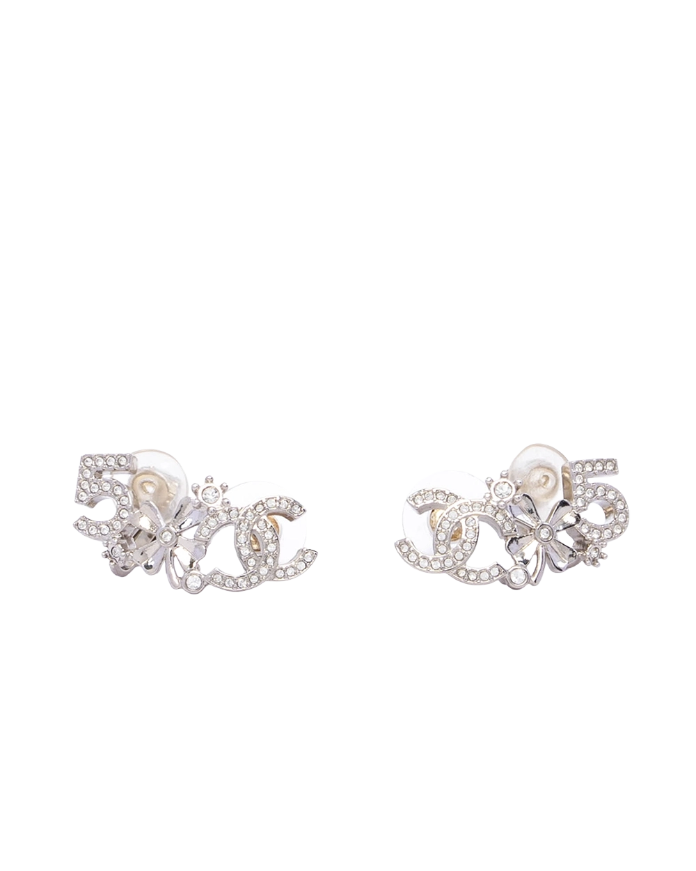 BB260374 CHANEL IN NO.5 FLOWER DETAILING EARRINGS 3CM CRYSTAL SHW