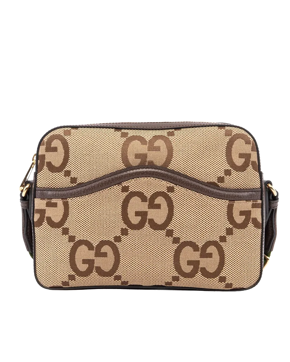 BB260673 GUCCI JUMBO MESSENGER BROWN RED GREEN GG CANVAS GHW 675891 520981