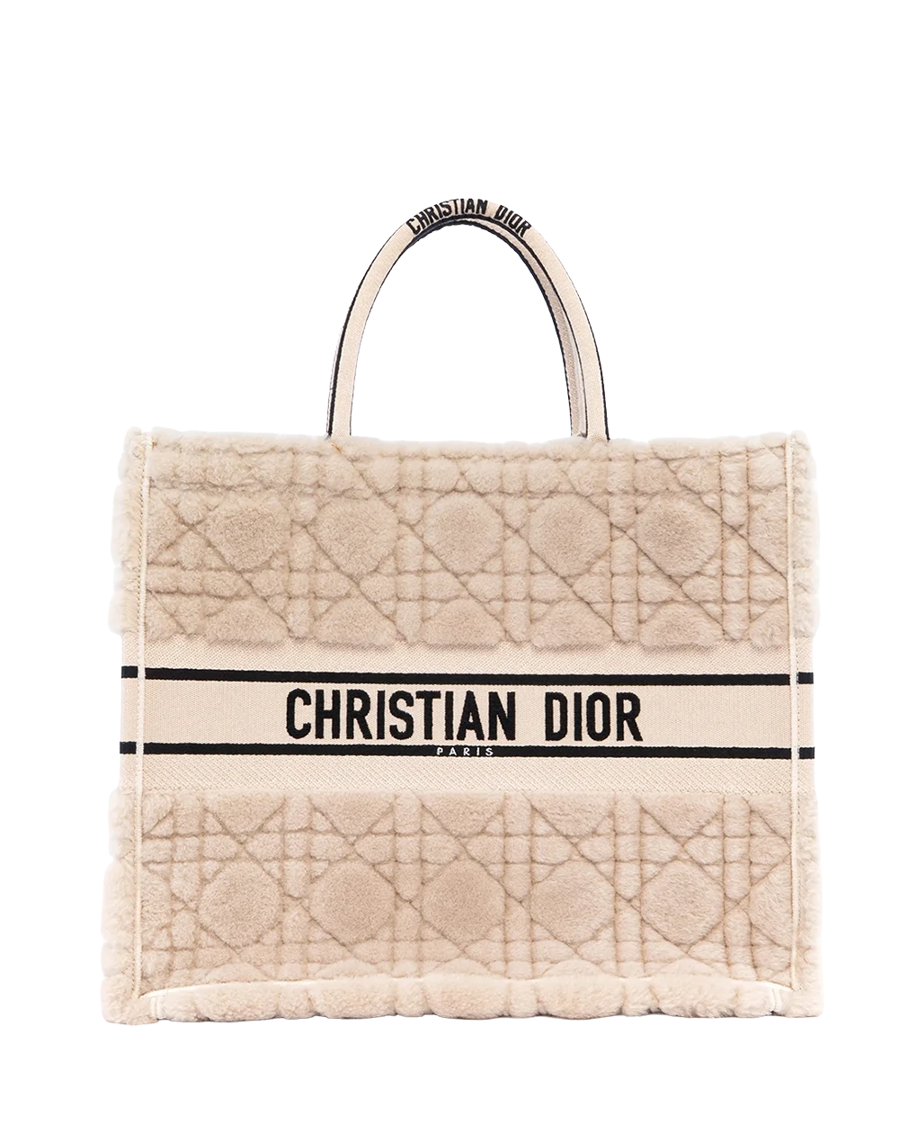 BB260726 DIOR BOOK TOTE MEDIUM WHITE BEIGE SHEARLING 50 MA 0272