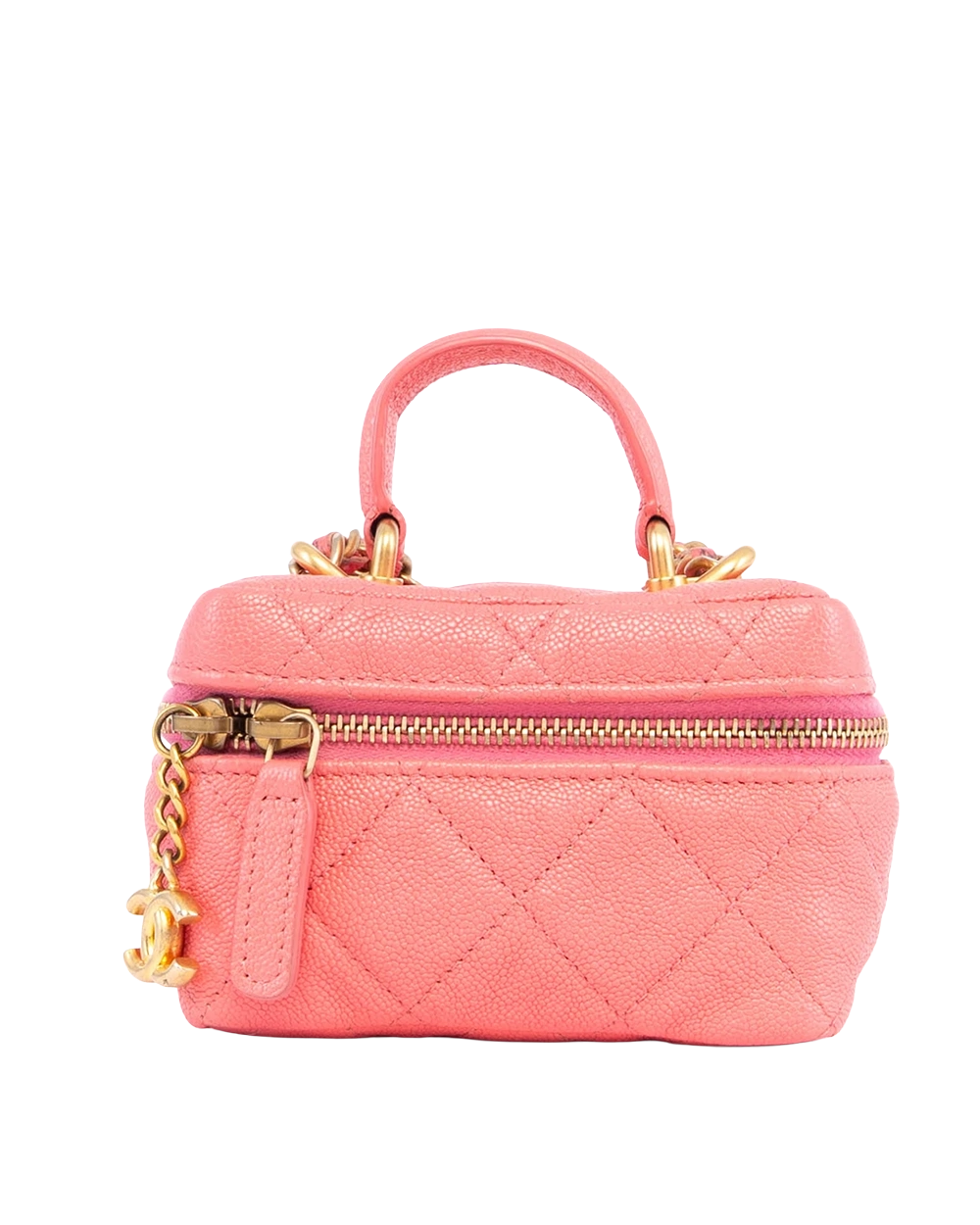 BB260731 CHANEL MINI VANITY WITH CHAIN PINK CAVIAR GHW 31398958
