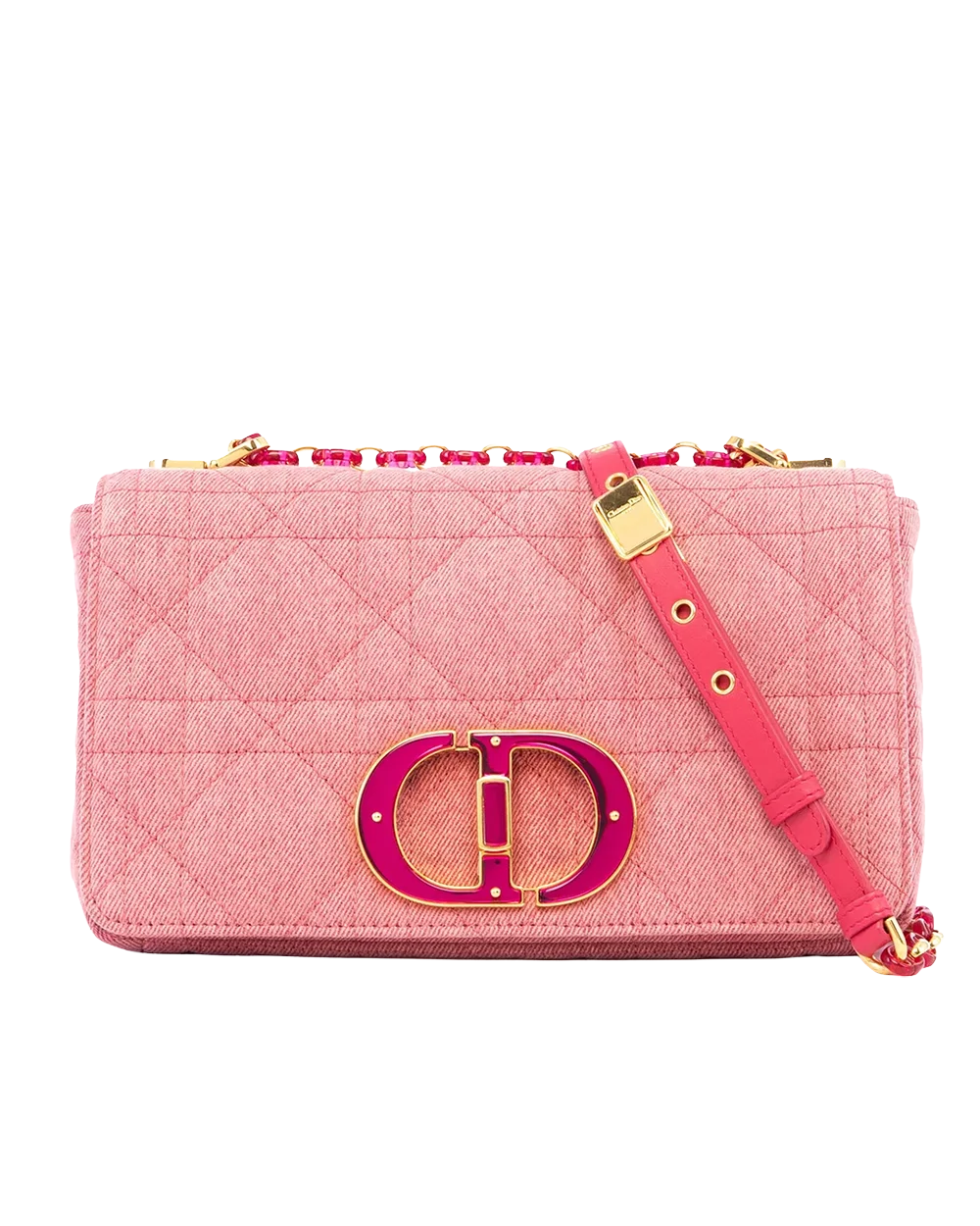 BB260738 DIOR CARO MEDIUM PINK DENIM GHW 05 RU 0232