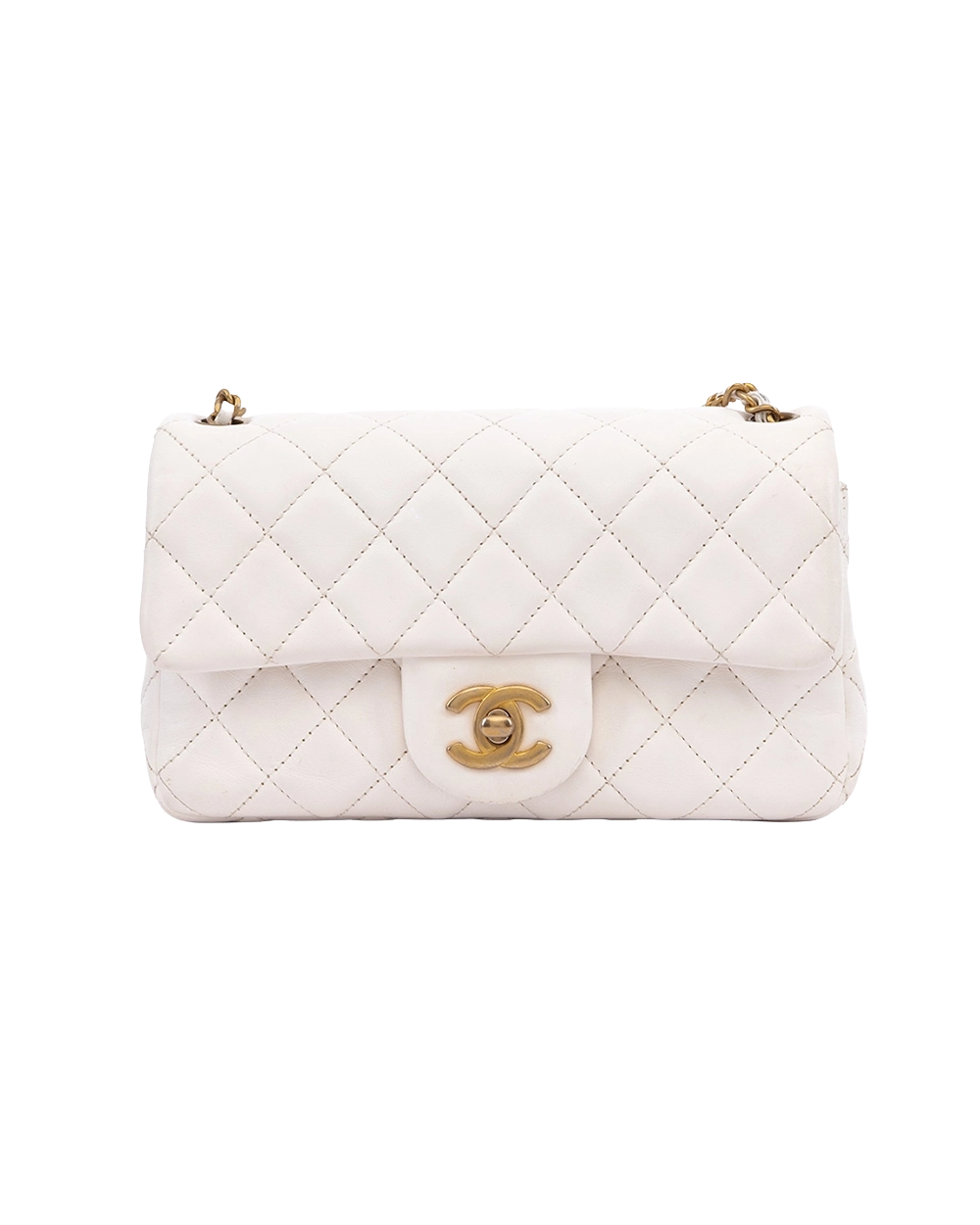 BB260747 CHANEL CLASSIC ADJ BALL MINI 8 WHITE LAMB GHW 31057100