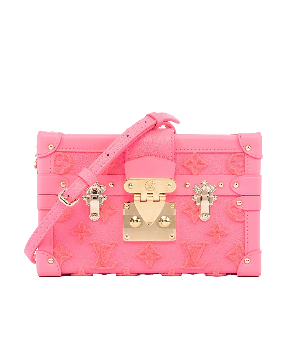 BB260749 LV PETITE MALLE PINK ROSE FLUO MONOGRAM CALF SHW MICROCHIP