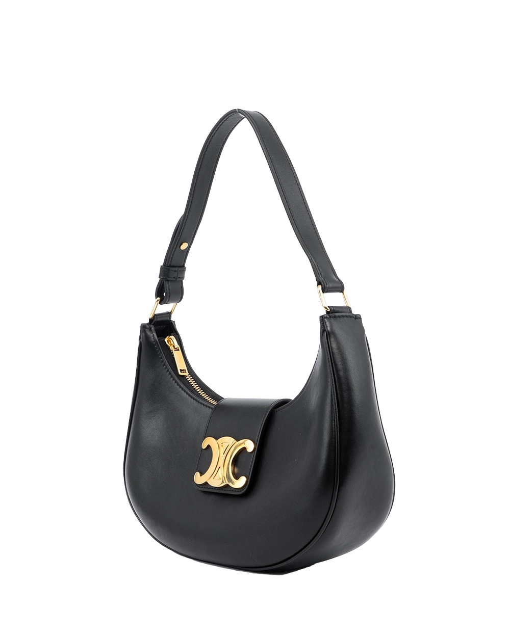 CELINE AVA TRIOMPHE MEDIUM BLACK CALF GHW W LM 3293 00764
