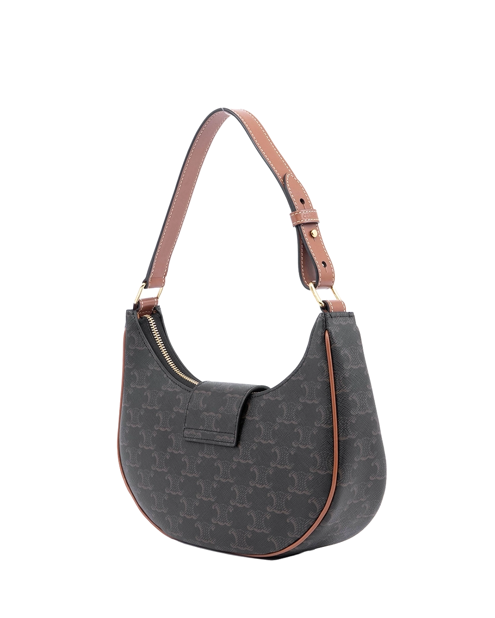 CELINE AVA TRIOMPHE MEDIUM BROWN TAN CANVAS GHW S GA 3273 00327