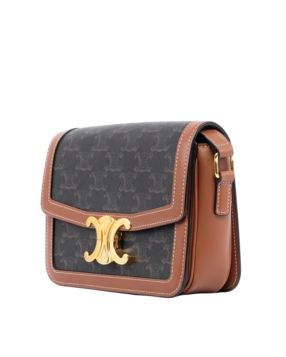 CELINE TRIOMPHE TEEN BROW TAN CANVAS GHW W LM 2291 01755 result